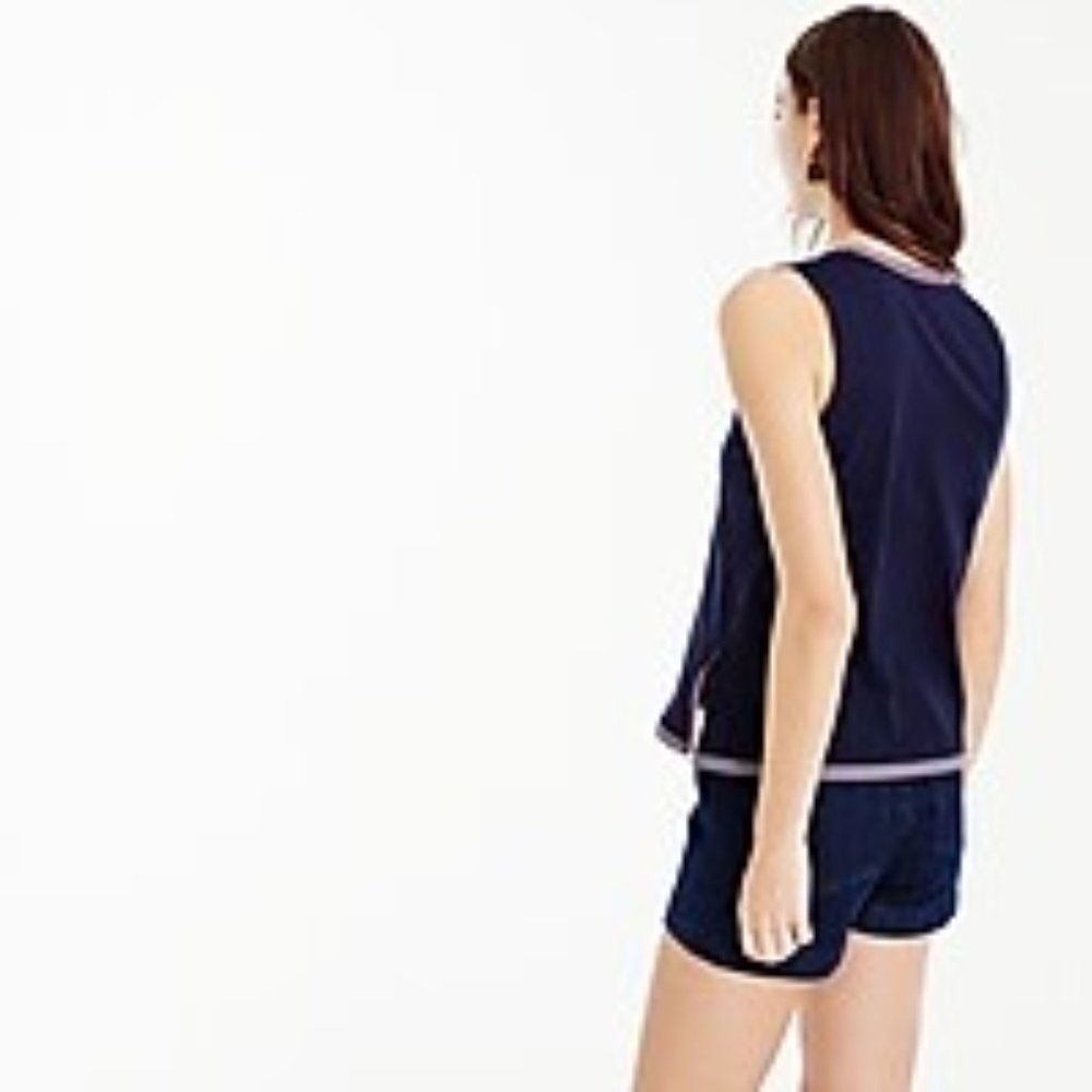 J Crew Navy Sleeveless Top. Size S. - Picture 2 of 7